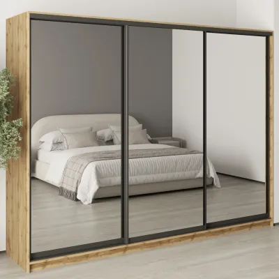 Шафа-купе тридверна Mebel Star Комбо BG 270х60х210 см Дуб тахо (MBS-9407)