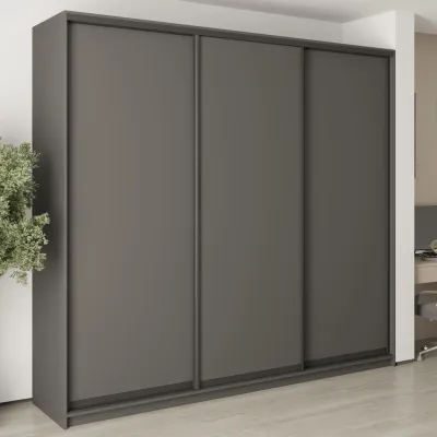 Шафа-купе тридверна Mebel Star Комбо BG 260х60х240 см Антрацит (MBS-9446)