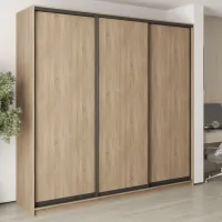 Шафа-купе тридверна Mebel Star Комбо BG 250х45х240 см Дуб сонома (MBS-9455)