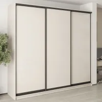 Шафа-купе тридверна Mebel Star Комбо BG 260х60х240 см Кашемір (MBS-9486)