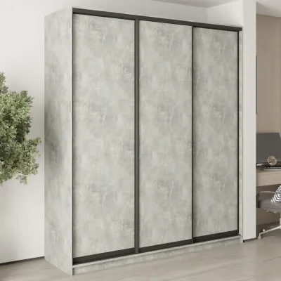 Шафа-купе тридверна Mebel Star Комбо BG 210х60х240 см Бетон (MBS-9501)