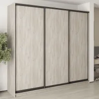 Шафа-купе тридверна Mebel Star Комбо BG 260х60х240 см Аляска сірий (MBS-9526) Шафа-купе тридверна Mebel Star Комбо BG 260х60х240 см Аляска сірий (MBS-9526)