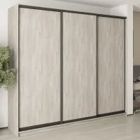 Шафа-купе тридверна Mebel Star Комбо BG 270х60х240 см Аляска сірий (MBS-9527)