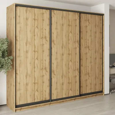 Шафа-купе тридверна Mebel Star Комбо BG 270х60х240 см Дуб тахо (MBS-9587)