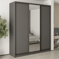 Шафа-купе тридверна Mebel Star Комбо BG 210х45х240 см Антрацит (MBS-9611)