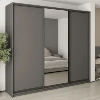 Шафа-купе тридверна Mebel Star Комбо BG 270х45х240 см Антрацит (MBS-9617)