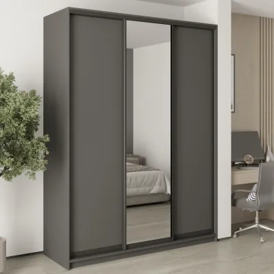 Шафа-купе тридверна Mebel Star Комбо BG 180х60х240 см Антрацит (MBS-9618)