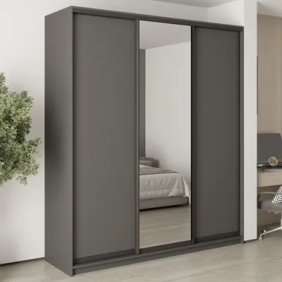 Шафа-купе тридверна Mebel Star Комбо BG 210х60х240 см Антрацит (MBS-9621)