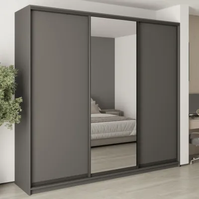 Шафа-купе тридверна Mebel Star Комбо BG 260х60х240 см Антрацит (MBS-9626)