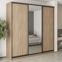 Шафа-купе тридверна Mebel Star Комбо BG 240х45х240 см Дуб сонома (MBS-9634)