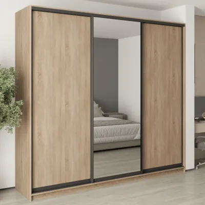 Шафа-купе тридверна Mebel Star Комбо BG 260х60х240 см Дуб сонома (MBS-9646)