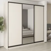 Шафа-купе тридверна Mebel Star Комбо BG 250х45х240 см Кашемір (MBS-9655)