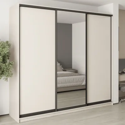 Шафа-купе тридверна Mebel Star Комбо BG 260х45х240 см Кашемір (MBS-9656)