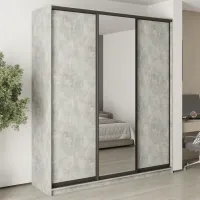 Шафа-купе тридверна Mebel Star Комбо BG 210х45х240 см Бетон (MBS-9671)
