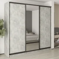 Шкаф-купе трехдверный Mebel Star Комбо BG 250х45х240 см Бетон (MBS-9675)