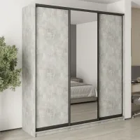 Шкаф-купе трехдверный Mebel Star Комбо BG 220х60х240 см Бетон (MBS-9682)