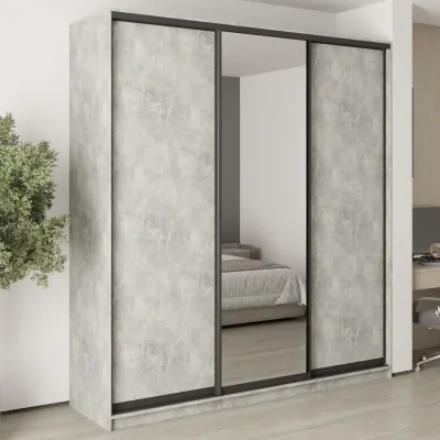 Шафа-купе тридверна Mebel Star Комбо BG 220х60х240 см Бетон (MBS-9682)