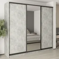 Шкаф-купе трехдверный Mebel Star Комбо BG 260х60х240 см Бетон (MBS-9686)