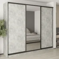 Шафа-купе тридверна Mebel Star Комбо BG 270х60х240 см Бетон (MBS-9687)