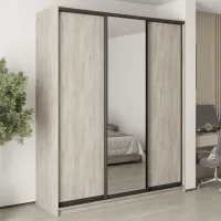 Шафа-купе тридверна Mebel Star Комбо BG 200х45х240 см Аляска сірий (MBS-9690)