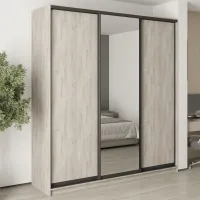 Шкаф-купе трехдверный Mebel Star Комбо BG 220х45х240 см Аляска серый (MBS-9692)