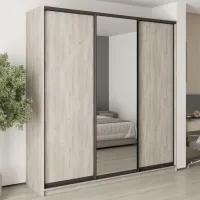 Шафа-купе тридверна Mebel Star Комбо BG 230х45х240 см Аляска сірий (MBS-9693)