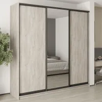 Шафа-купе тридверна Mebel Star Комбо BG 240х45х240 см Аляска сірий (MBS-9694) Шафа-купе тридверна Mebel Star Комбо BG 240х45х240 см Аляска сірий (MBS-9694)