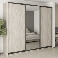 Шафа-купе тридверна Mebel Star Комбо BG 270х45х240 см Аляска сірий (MBS-9697) Шафа-купе тридверна Mebel Star Комбо BG 270х45х240 см Аляска сірий (MBS-9697)