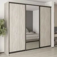 Шафа-купе тридверна Mebel Star Комбо BG 260х60х240 см Аляска сірий (MBS-9706) Шафа-купе тридверна Mebel Star Комбо BG 260х60х240 см Аляска сірий (MBS-9706)