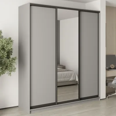 Шафа-купе тридверна Mebel Star Комбо BG 210х45х240 см Серая мышка (MBS-9731)