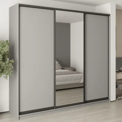Шафа-купе тридверна Mebel Star Комбо BG 260х60х240 см Серая мышка (MBS-9746)