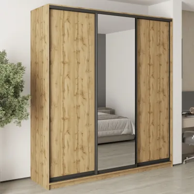 Шафа-купе тридверна Mebel Star Комбо BG 220х60х240 см Дуб тахо (MBS-9762)