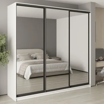 Шафа-купе тридверна Mebel Star Комбо BG 250х60х240 см Аляска білий (MBS-9785)