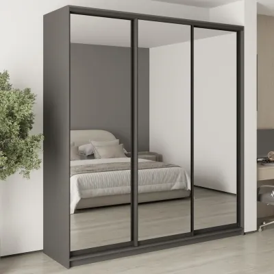 Шафа-купе тридверна Mebel Star Комбо BG 220х45х240 см Антрацит (MBS-9792)