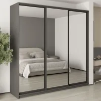 Шафа-купе тридверна Mebel Star Комбо BG 240х45х240 см Антрацит (MBS-9794)