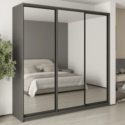Шафа-купе тридверна Mebel Star Комбо BG 240х45х240 см Антрацит (MBS-9794)
