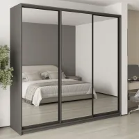 Шкаф-купе трехдверный Mebel Star Комбо BG 250х45х240 см Антрацит (MBS-9795) Шкаф-купе трехдверный Mebel Star Комбо BG 250х45х240 см Антрацит (MBS-9795)