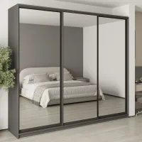 Шафа-купе тридверна Mebel Star Комбо BG 270х45х240 см Антрацит (MBS-9797)