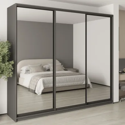 Шафа-купе тридверна Mebel Star Комбо BG 270х45х240 см Антрацит (MBS-9797)