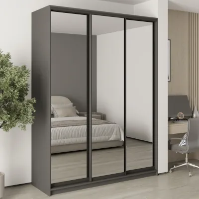 Шафа-купе тридверна Mebel Star Комбо BG 180х60х240 см Антрацит (MBS-9798)