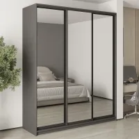 Шкаф-купе трехдверный Mebel Star Комбо BG 200х60х240 см Антрацит (MBS-9800) Шкаф-купе трехдверный Mebel Star Комбо BG 200х60х240 см Антрацит (MBS-9800)