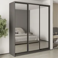 Шафа-купе тридверна Mebel Star Комбо BG 210х60х240 см Антрацит (MBS-9801)