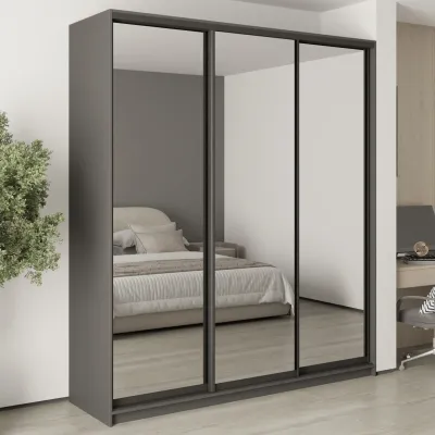 Шафа-купе тридверна Mebel Star Комбо BG 210х60х240 см Антрацит (MBS-9801)