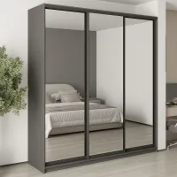 Шафа-купе тридверна Mebel Star Комбо BG 220х60х240 см Антрацит (MBS-9802) Шафа-купе тридверна Mebel Star Комбо BG 220х60х240 см Антрацит (MBS-9802)