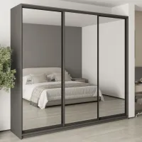 Шафа-купе тридверна Mebel Star Комбо BG 260х60х240 см Антрацит (MBS-9806)