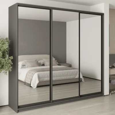 Шафа-купе тридверна Mebel Star Комбо BG 260х60х240 см Антрацит (MBS-9806)