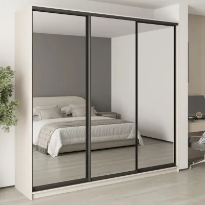 Шафа-купе тридверна Mebel Star Комбо BG 250х45х240 см Кашемір (MBS-9835)