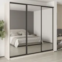 Шафа-купе тридверна Mebel Star Комбо BG 250х60х240 см Кашемір (MBS-9845)