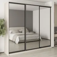 Шафа-купе тридверна Mebel Star Комбо BG 260х60х240 см Кашемір (MBS-9846)