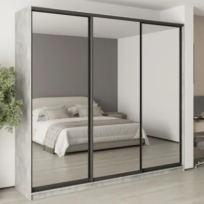 Шафа-купе тридверна Mebel Star Комбо BG 260х45х240 см Бетон (MBS-9856)